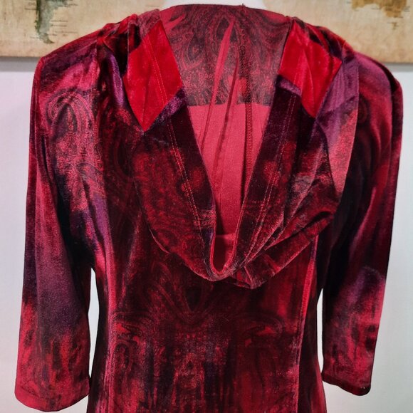 Velour zipper tunic length hoodie - Unity World Wear - Picture 5 of 12